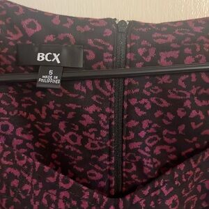 BCX Magenta and black leopard print sweetheart style dress Size 5